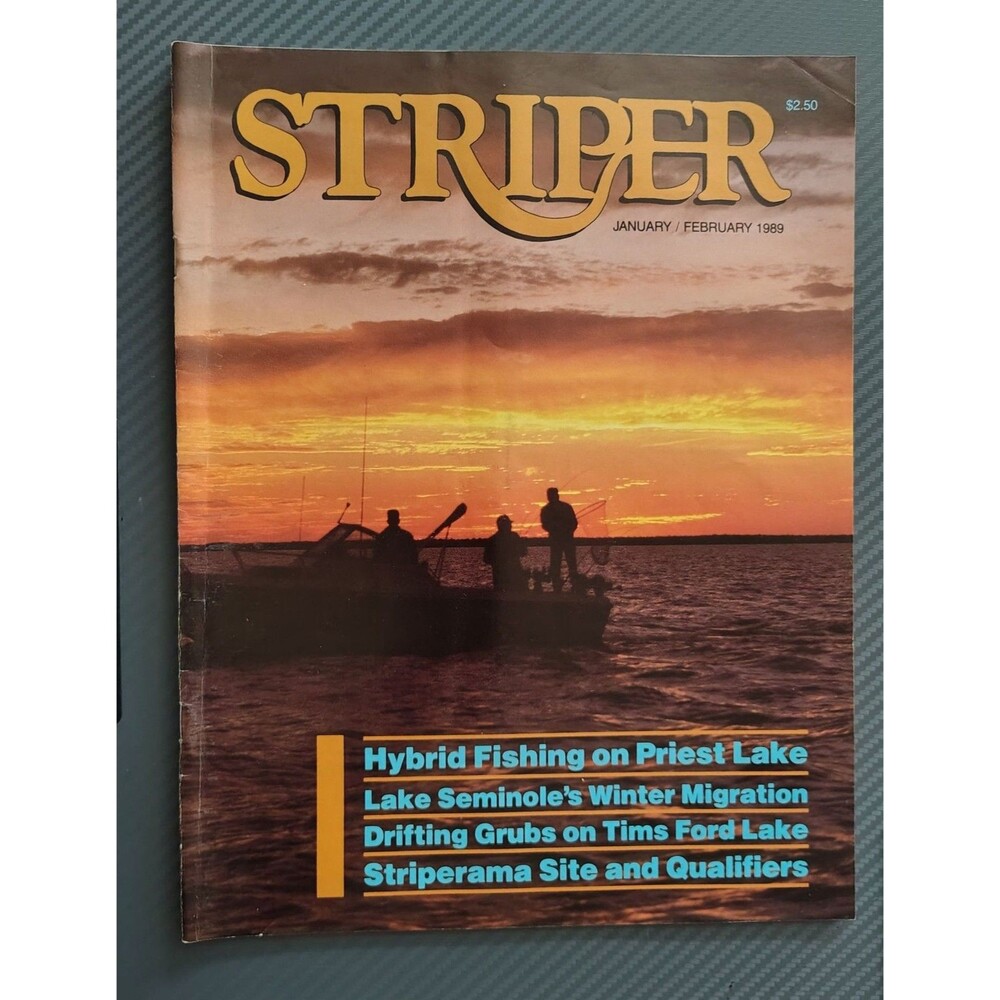 Vintage Striper Magazine Jan Feb 1989 Vol 12 No 3 Hybrid Lake Fishing Bass Fish